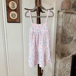 Rabbit + Bear Pink Organic Cotton Gauzy Floral Dress